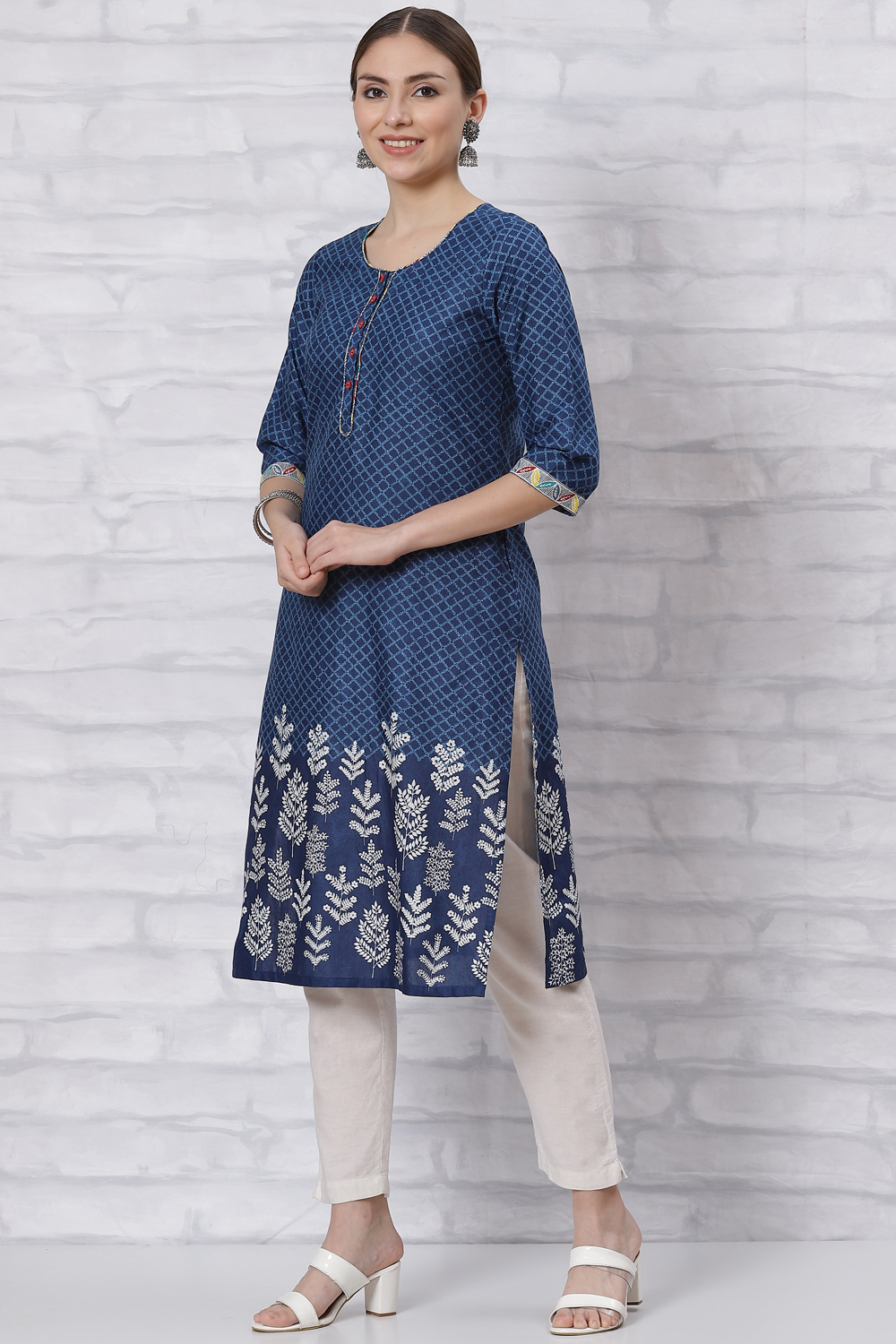 Indigo Straight Kurta image number 0